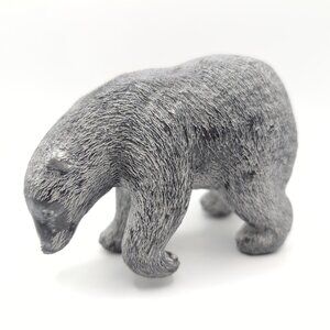 Vintage Wolf Original Polar Bear Handcrafted Sculpture Canada Signed Stone/Resin